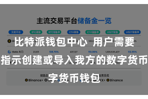 比特派钱包中心 用户需要按照指示创建或导入我方的数字货币钱包